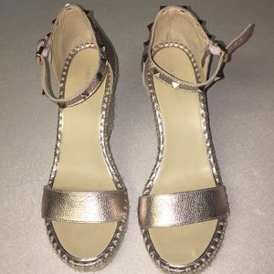 Marc Fisher metallic stud wedges